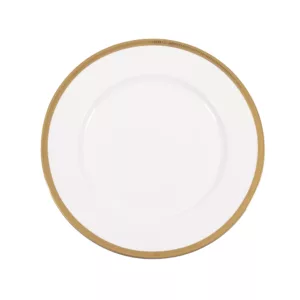 12" White with Gold Band Charger